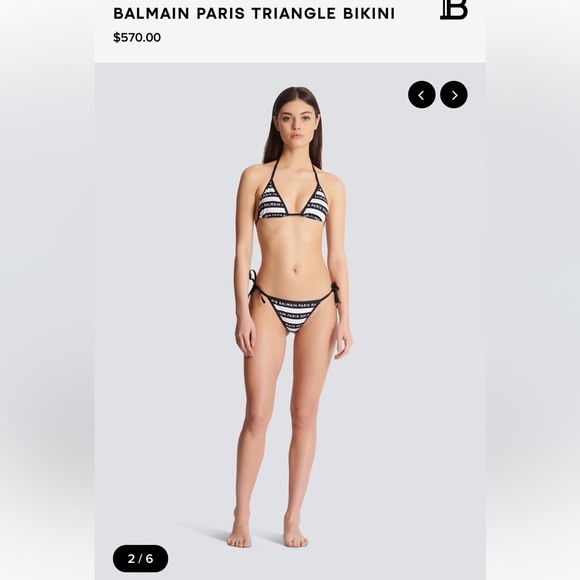 BALMAIN***Black + White Logo Striped String Bikini Set**XS, Sm., Large***$570 - Picture 4 of 13